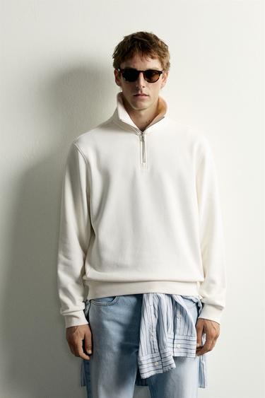 Zara Базовая толстовка с воротником на молнии