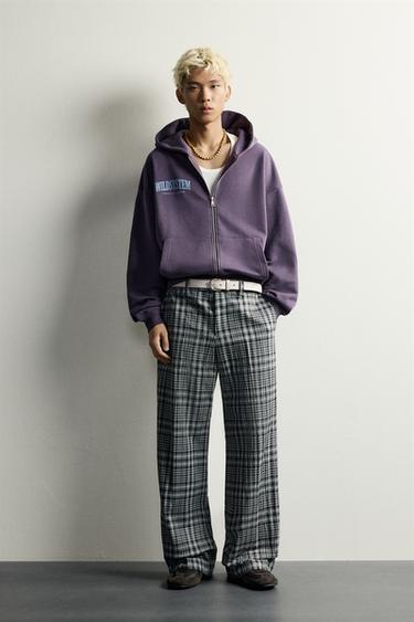 Zara Худи с принтом и молнией