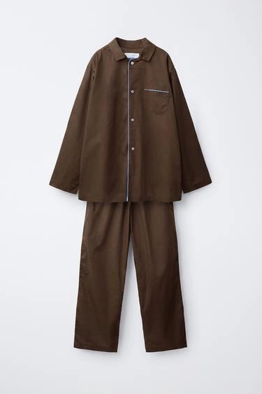 Пижамная рубашка с контрастной отстрочкой для детей 6-14 лет | 0fr. paris x zara