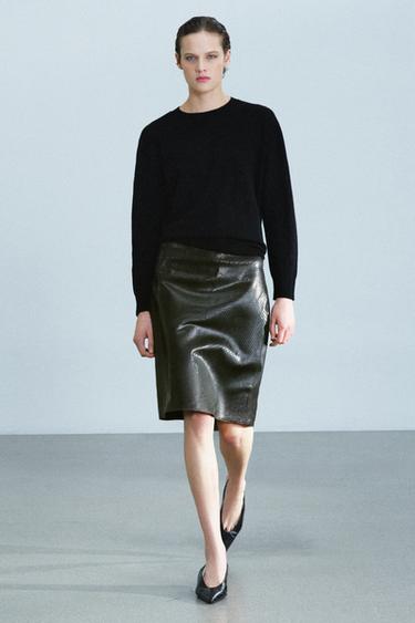 Zara Мини-юбка из 100% кожи ZARA «ZW»