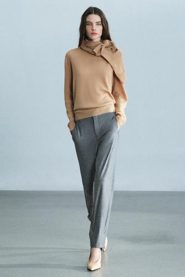 Zara Брюки с застёжкой на подвороте из смеси шерсти из коллекции ZW