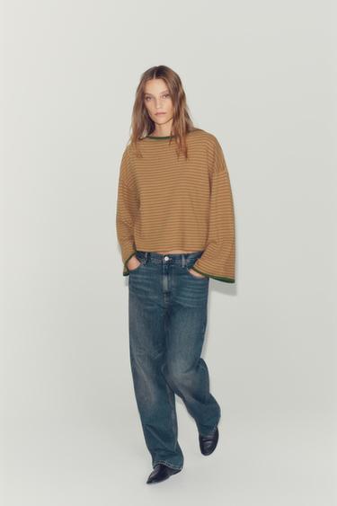 Zara Футболка в полоску с эффектом стирки