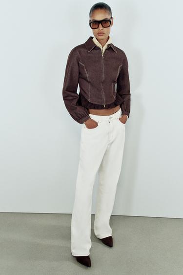 Zara Джинсовая рубашка Z1975 с контрастной отделкой