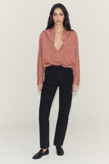 Zara Рубашка ZARA «ZW» в полоску с принтом и карманом купить с доставкой.