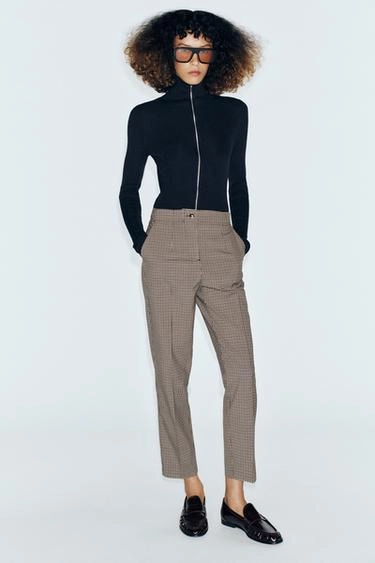 High-waist cropped trousers- Заказать в России