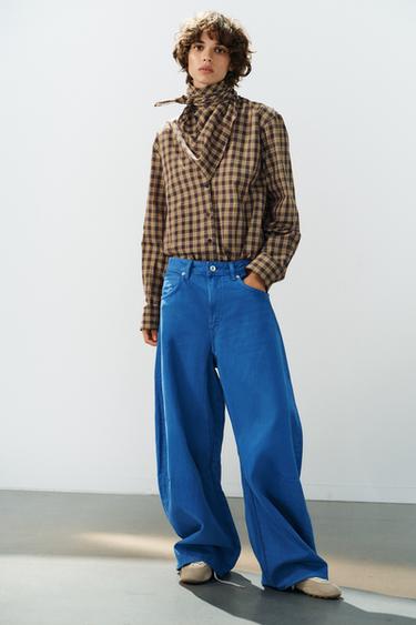 Zara Джинсы с завышенной талией и баллонным кроем