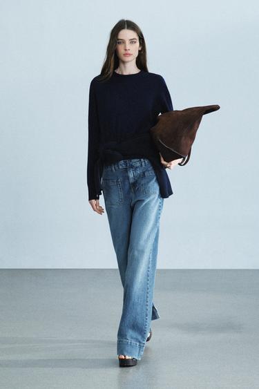Zara Джинсы ZARA «ZW» с завышенной талией и расклешенными штанинами купить с доставкой.