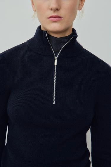 100% wool zip-up jumper