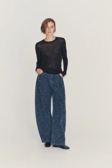 Полупрозрачный вязаный топ- Заказать в России