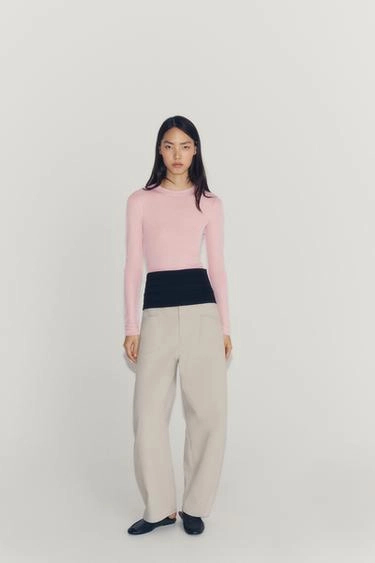 Semi-sheer knit top- Заказать в России