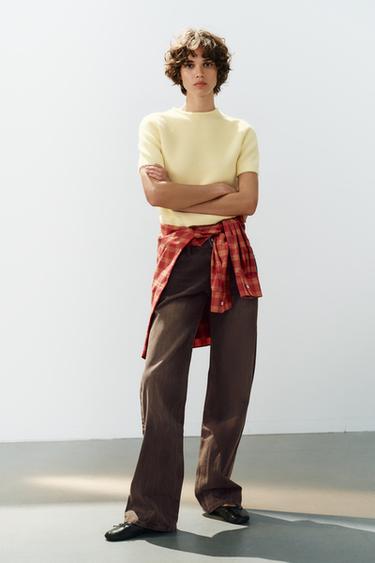 Zara Мягкий джемпер с короткими рукавами