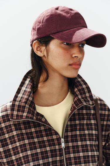 Zara Однотонная кепка из твила