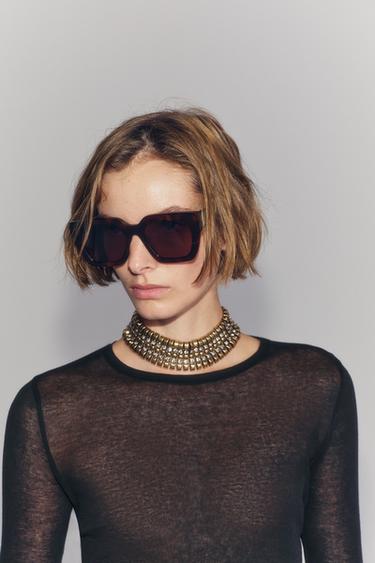 Zara Металлическое колье-чокер с украшениями