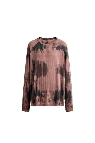 Zara Техническая футболка с принтом из смесовой шерсти купить с доставкой.