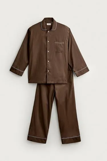 0fr. paris x zara contrast pyjama set