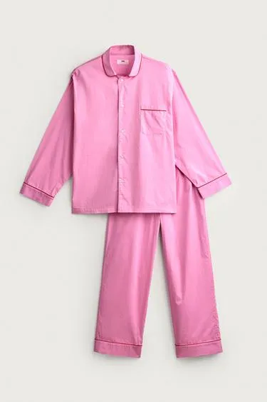 0fr. paris x zara contrast pyjama set