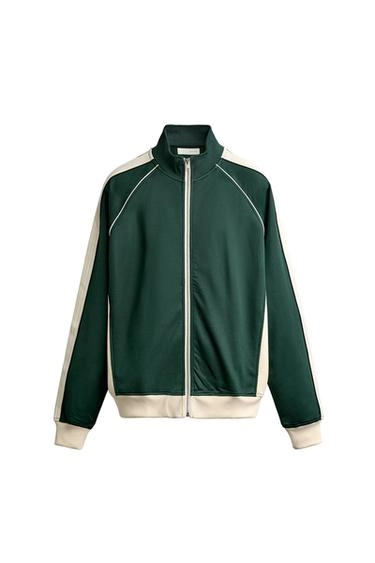 Zara Ретро спортивная куртка с контрастными вставками
