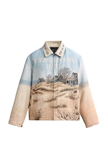 Zara Стёганая жаккардовая куртка LANDSCAPE купить с доставкой.