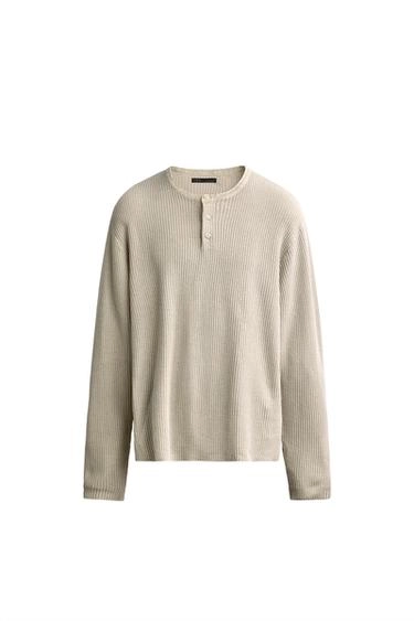 Вязаная футболка henley- Заказать в России