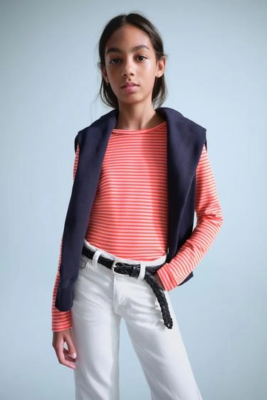 Футболка с длинным рукавом и полосатым принтом 0fr. paris x zara- Заказать в России