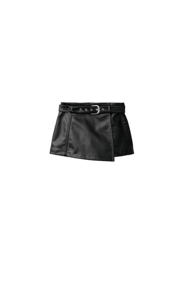 Zara Бермуда-шорты с эффектом кожи