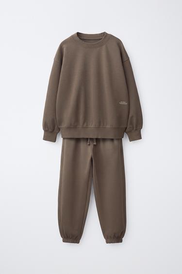 Zara Трикотажный костюм с текстовым принтом