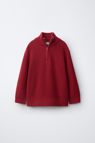 Zara Вязаный джемпер на молнии