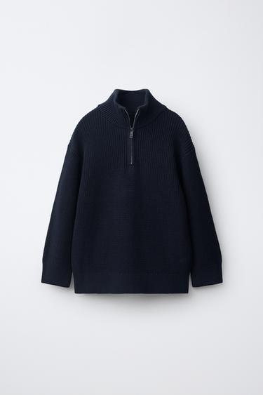 Zara Вязаный джемпер на молнии