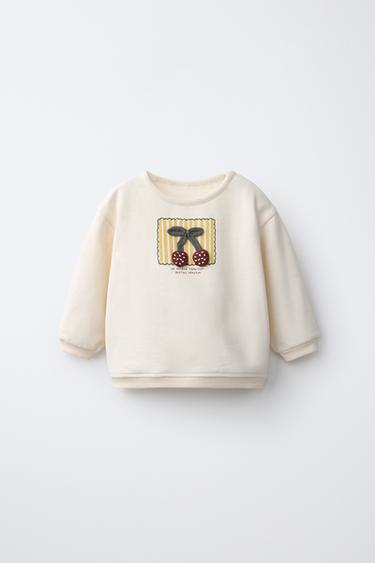 Zara Свитшот с аппликацией в виде вишни