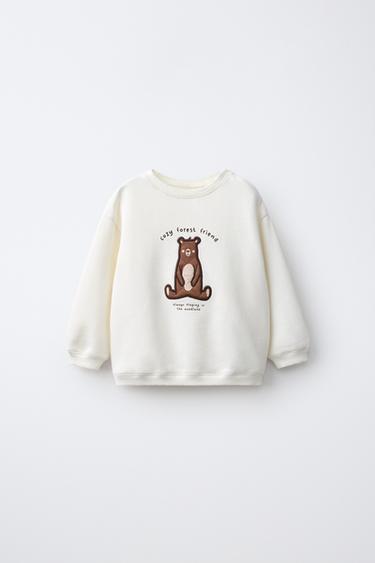 Zara Свитшот с принтом медведя