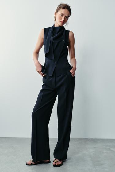 Zara Топ с баской и шарфом