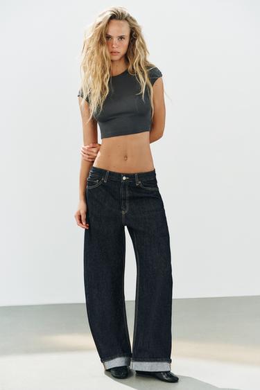 Zara Укороченная футболка с короткими рукавами купить с доставкой.