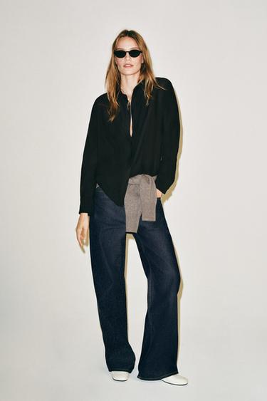 Zara Рубашка из коллекции ZW с цельной кокеткой