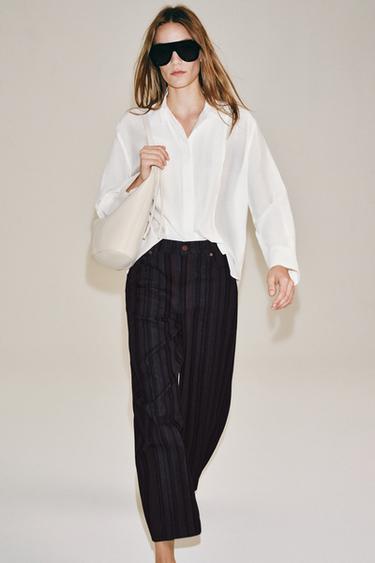 Zara Базовая рубашка с нагрудной деталью из коллекции ZW