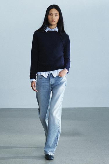 Zara Джинсы средней посадки прямого кроя