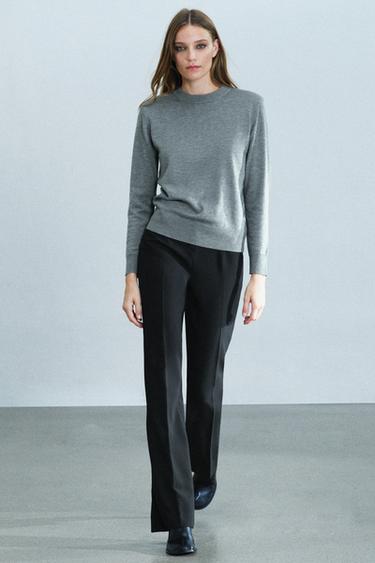 Zara Вязаный джемпер с подплечниками купить с доставкой.