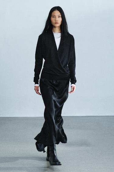 Zara Джемпер с запахом и драпированным вырезом купить с доставкой.