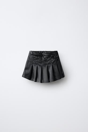 Zara Бермуда-юбка с эффектом кожи купить с доставкой.