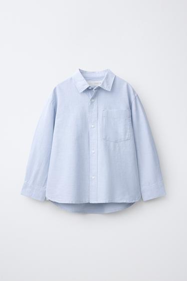Zara Однотонная рубашка оксфорд