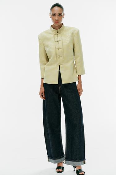 Zara Блейзер с жаккардовой застёжкой-фрог