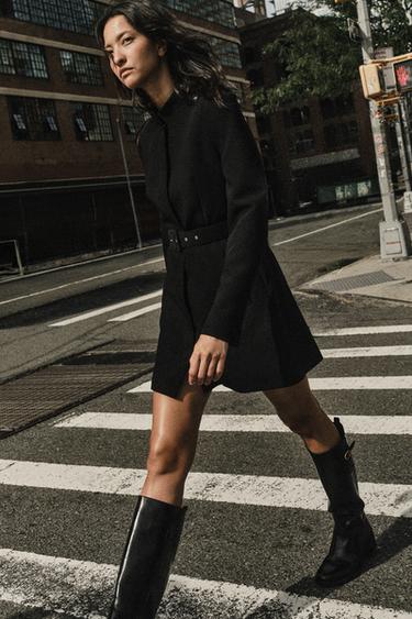 Zara Длинный блейзер с поясом