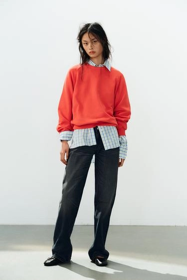 Zara Свитшот с эффектом выцветания