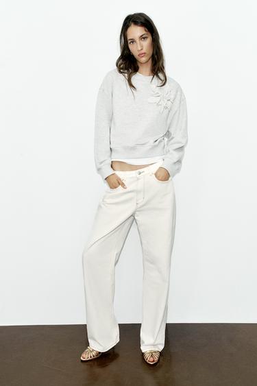 Zara Свитшот с объёмным цветком