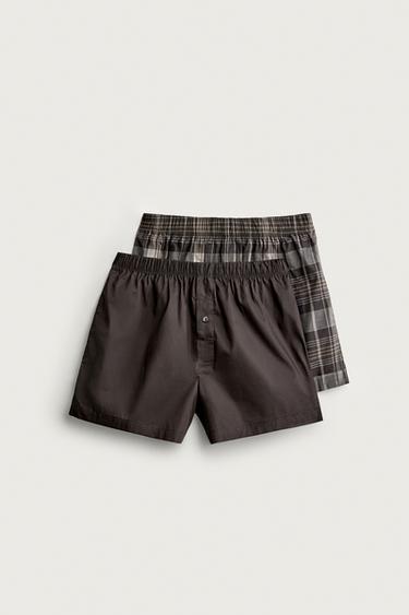 Zara Набор из двух боксеров из хлопкового поплина