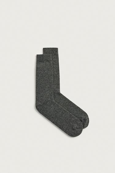 Zara Текстурированные носки с добавлением шерсти и шелка купить с доставкой.