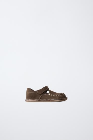 Zara Кожаные туфли-слипоны BAREFOOT