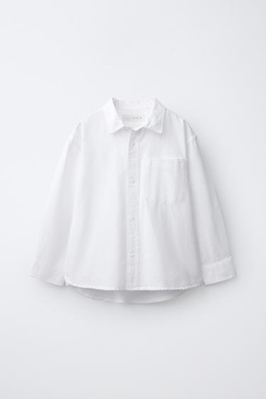 Zara Рубашка оксфорд однотонная