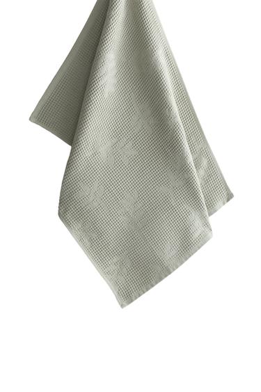 Zara Вафельное хлопковое кухонное полотенце с цветочным узором купить с доставкой.