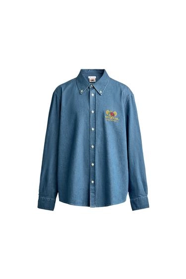 Джинсовая рубашка с вышивкой fruit of the loom™- Заказать в России