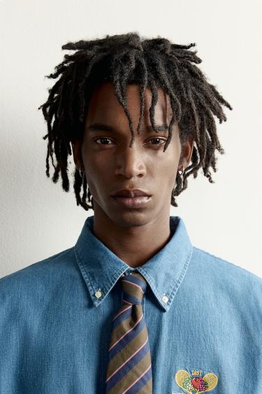 Zara Широкий жаккардовый галстук в полоску FRUIT OF THE LOOM™